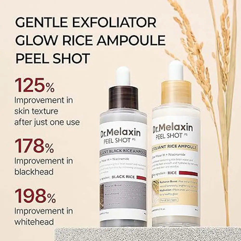 Dr. Melaxin Korean Rice Exfoliating Serum Gentle Exfoliation Blackhead Removal Hydrating Moisturizing Soften Pore Shrinking Skin