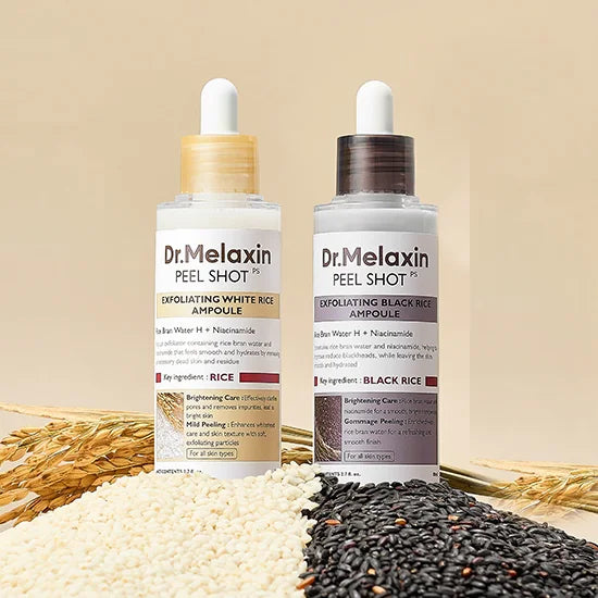 Dr. Melaxin Korean Rice Exfoliating Serum Gentle Exfoliation Blackhead Removal Hydrating Moisturizing Soften Pore Shrinking Skin